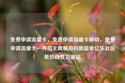 免费申请流量卡，免费申请流量卡移动	，免费申请流量卡—开启无限畅游的新篇章亿乐社区低价自营货源站  第1张