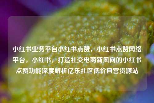 小红书业务平台小红书点赞，小红书点赞网络平台，小红书	，打造社交电商新风向的小红书点赞功能深度解析亿乐社区低价自营货源站  第1张