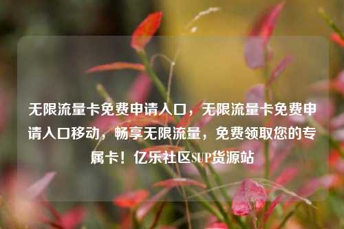 无限流量卡免费申请入口	，无限流量卡免费申请入口移动，畅享无限流量，免费领取您的专属卡！亿乐社区SUP货源站  第1张