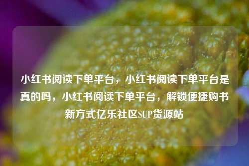 小红书阅读下单平台，小红书阅读下单平台是真的吗，小红书阅读下单平台	，解锁便捷购书新方式亿乐社区SUP货源站  第1张