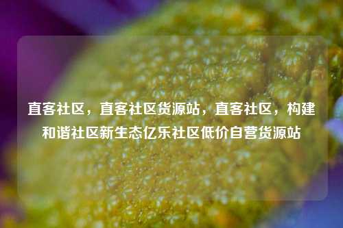 直客社区，直客社区货源站	，直客社区，构建和谐社区新生态亿乐社区低价自营货源站  第1张