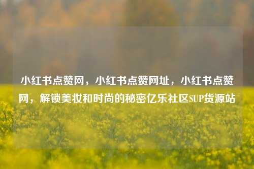 小红书点赞网	，小红书点赞网址，小红书点赞网，解锁美妆和时尚的秘密亿乐社区SUP货源站  第1张